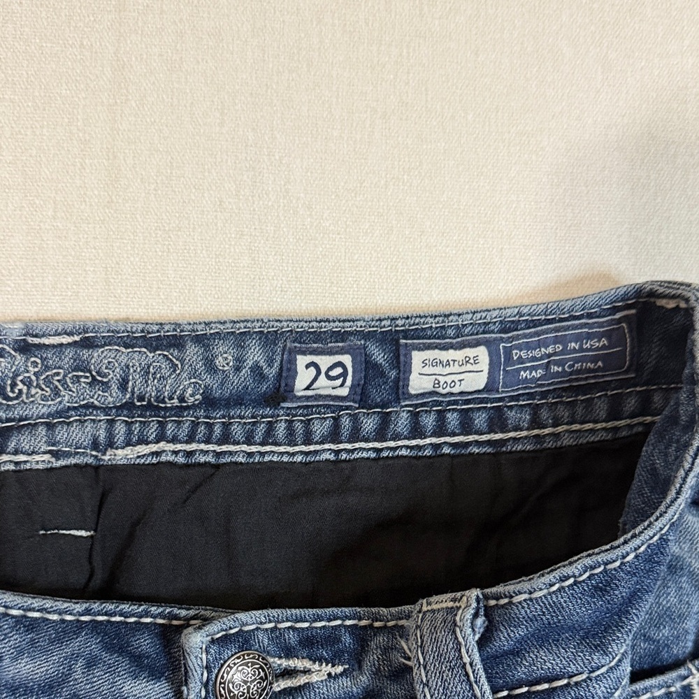 Miss Me Indigo Boot Cut Jeans with Embellished Pockets - Picture 6 of 9